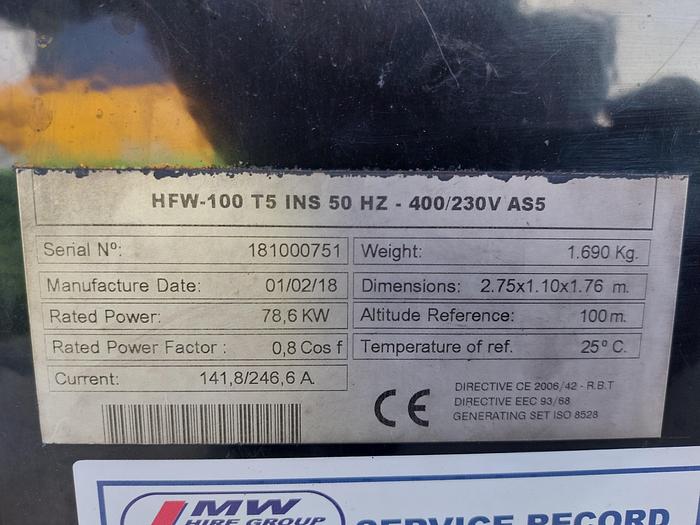 Used 2018 Himoinsa  HFW-100 T5