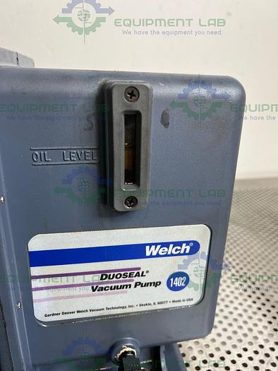 Used Welch  1402 DuoSeal Belt-Driven Rotary Vane Vacuum Pump 115/230V