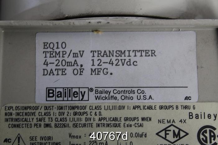 Unused Bailey EQ10 Temperature/MV Transmitter #40767
