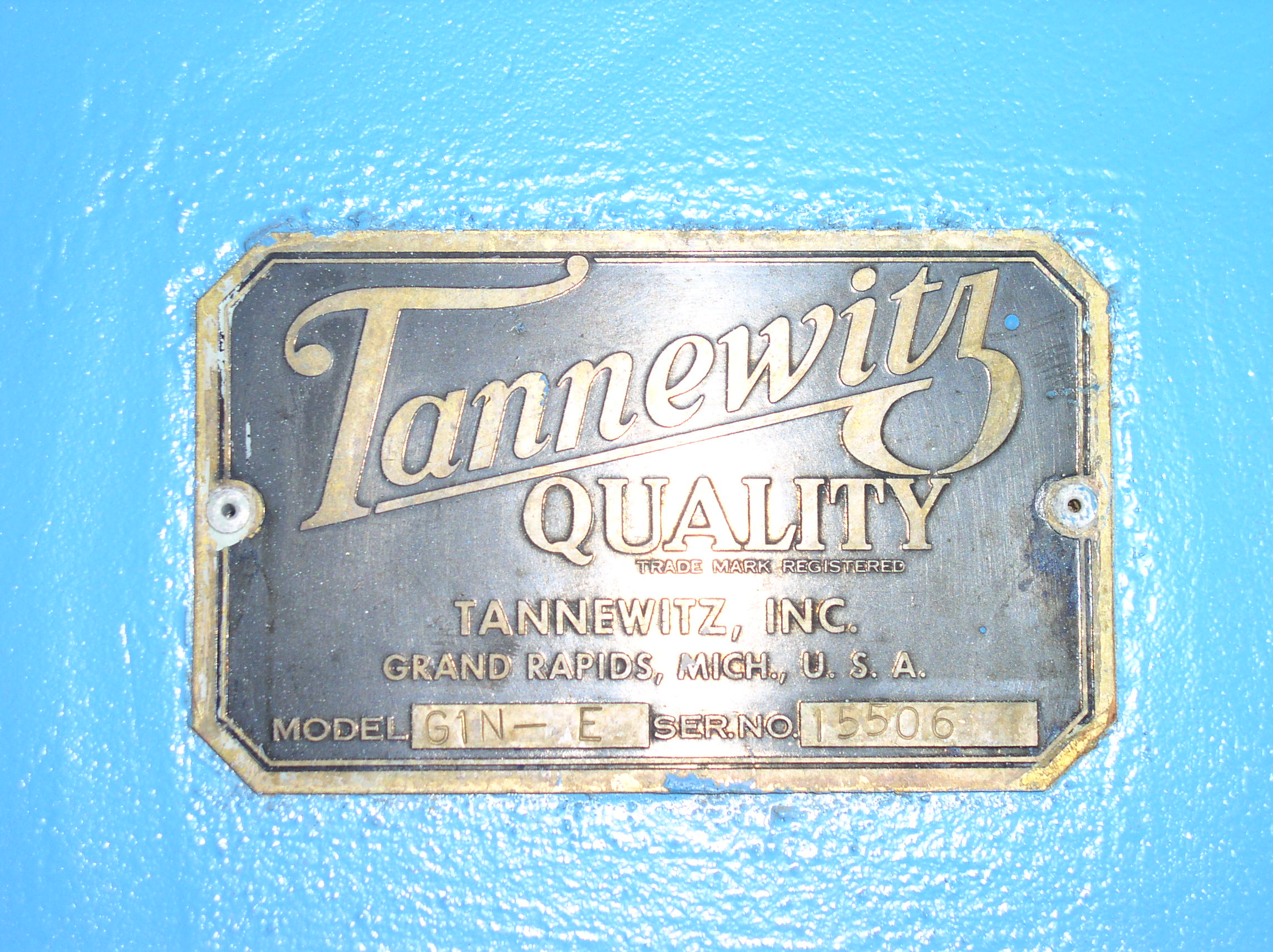 Used 36" Tannewitz Model G1NE Vertical Band Saw; Extended Height; S/N 15506