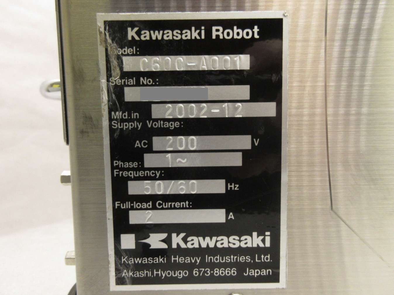 Used Kawasaki C60C-A001 Robot Controller WHK00V1.11 Nikon 4S082-666-2 NSR-S205C Spare