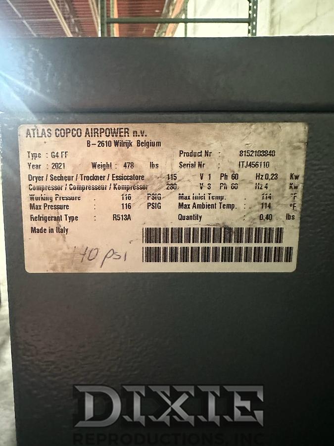 Used 2020 Atlas Copco Air Compressor GF44