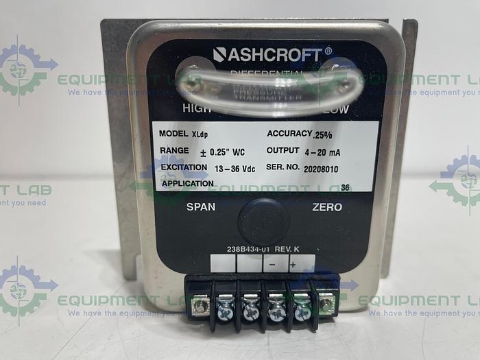 Ashcroft XLdp Differential Pressure Transducer, 4-20mA,13-36VDC