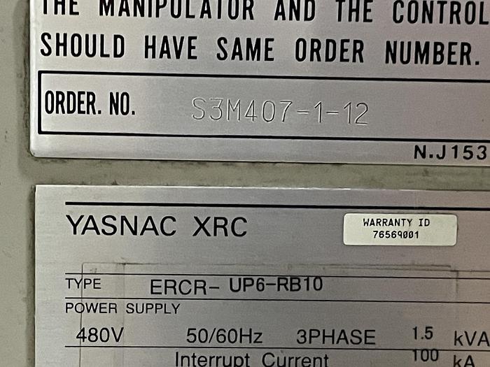 Used MOTOMAN ARCWORLD WELD CELL W/ INDEX TABLE AND UP6 ROBOT WITH XRC CONTROL