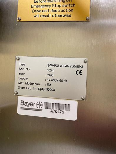 Used 1996 Gerteis 3W Polygran Roller Compactor SS