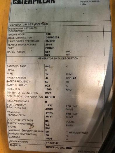 Caterpillar generators Marine Tier II with class certificates