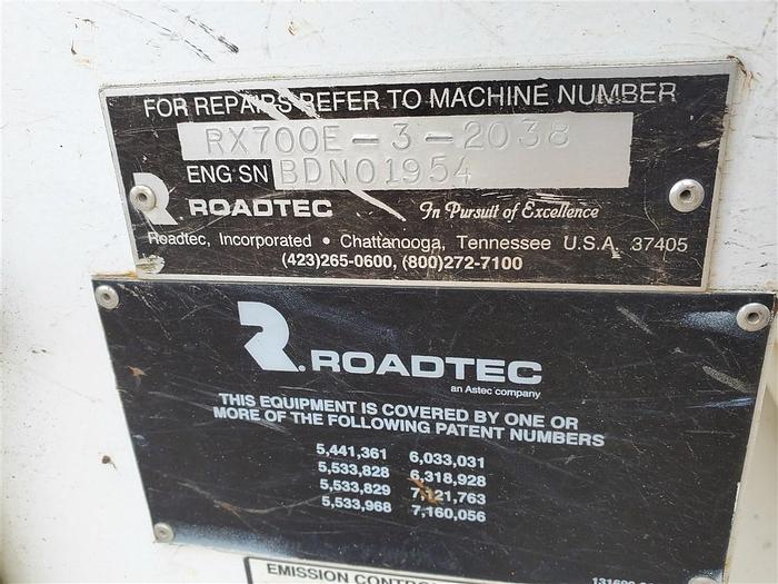 Used 2014 Roadtec RX700-3 MILLING MACHINE