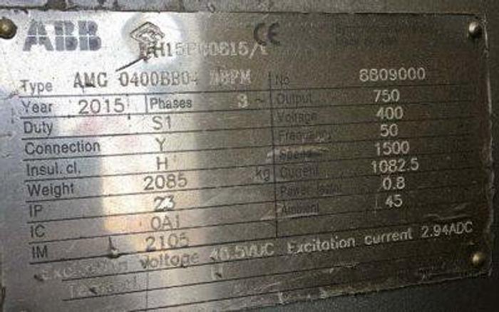 2015 Mitsubishi S6R2-T2 MPTK engine with ABB Alternator