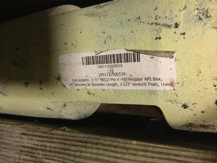 Used 3-½" BECO Pin x  3-½" API Box 24" L Sub Adapter - 1901110300519