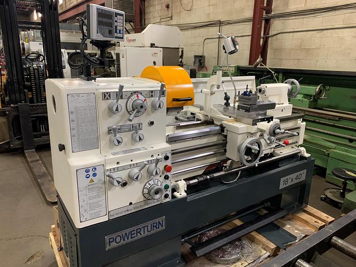 18" x 40", NEW POWERTURN, PRECISION LATHE WITH STANDARD BORE, 2.283"