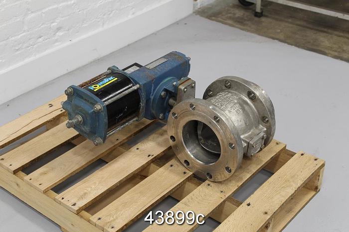 Used Dezurik 6" Air Operated V-Ball Valve, Stainless Steel Body #43899