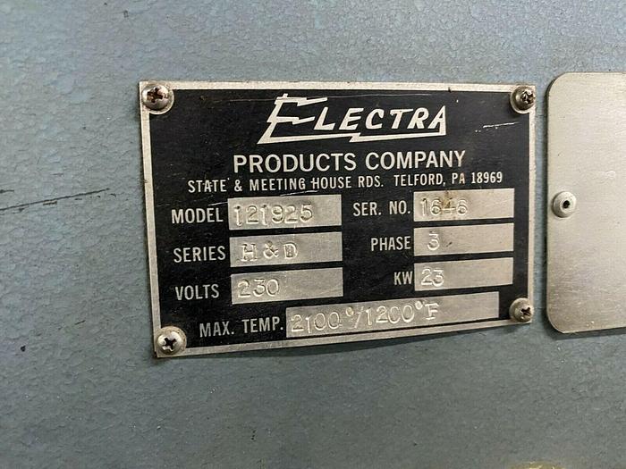 Used Electra 121925 Electric Dual Chamber Heat Treat Furnace Series H&D 230V