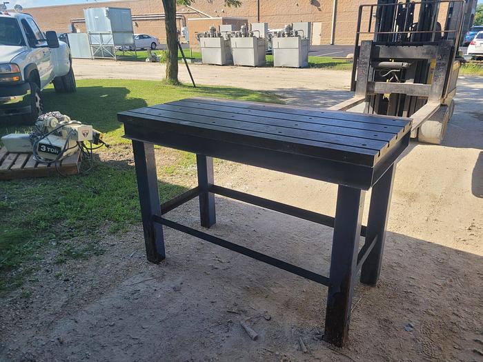 Used 60” x 30” x 2” Thick Large T-Slot Setup Table