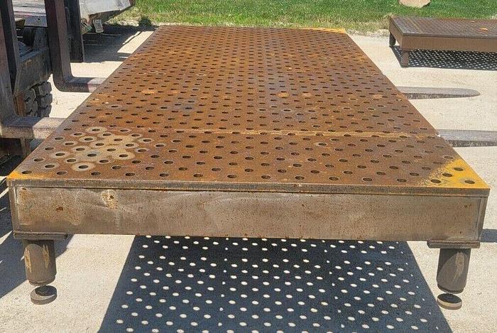 Used 55" x 118" Acorn Style Steel Precision Set-up/Welding Table 1-1/8" Tapered Holes