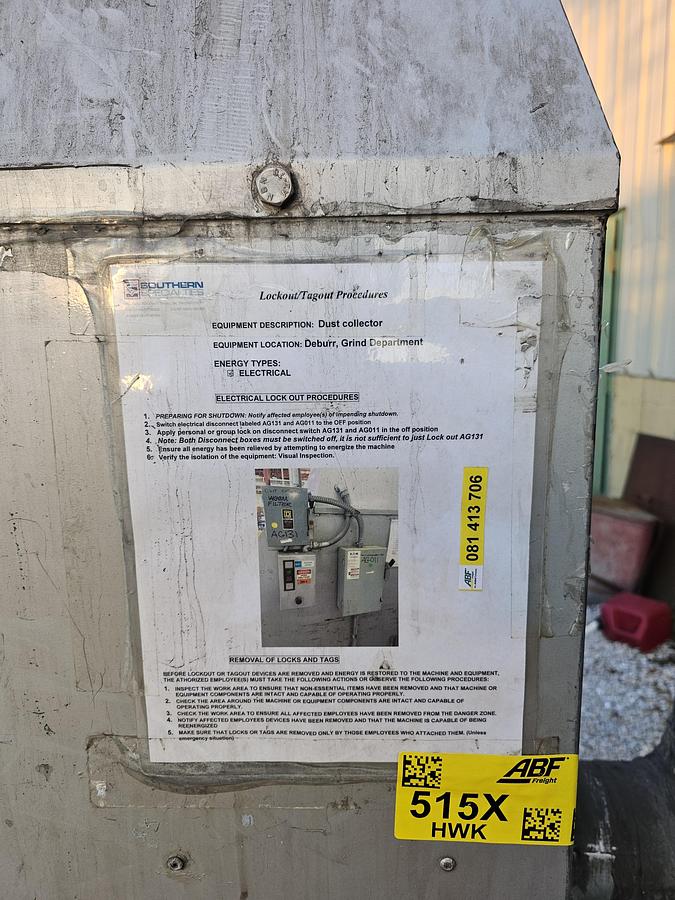 Used 3 Hp Grivna 1200 CFM Wet-Type Dust Collector Model #: 1200