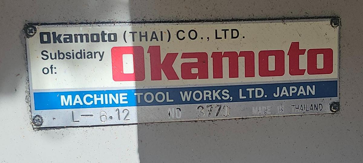 Used 6" x 12" Okamoto Linear 6-12/14 Manual Hand Feed Surface Grinder & Mag. Chuck