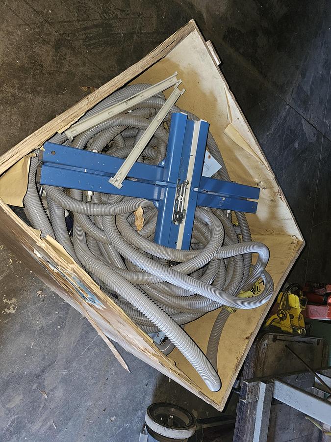 Used 250# Gorbel Twin Bridge Freestanding Crane 26' Span x 45' Runway w/ Schmalz 50 Kg Vacuum Lift Systems 