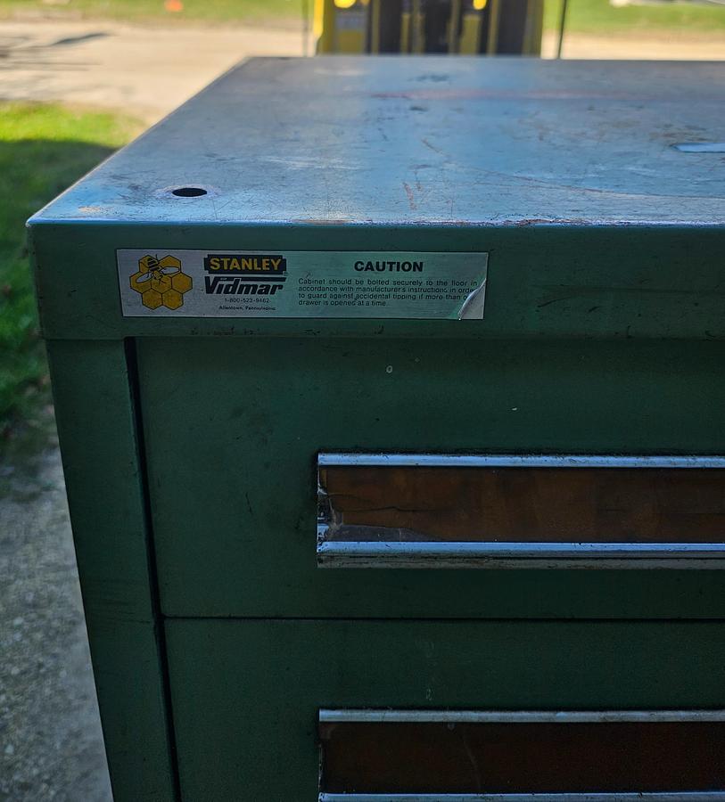 Used Stanley Vidmar 5 Drawer Modular Tooling Cabinet 30 x 27.5 x 44 Industrial Green