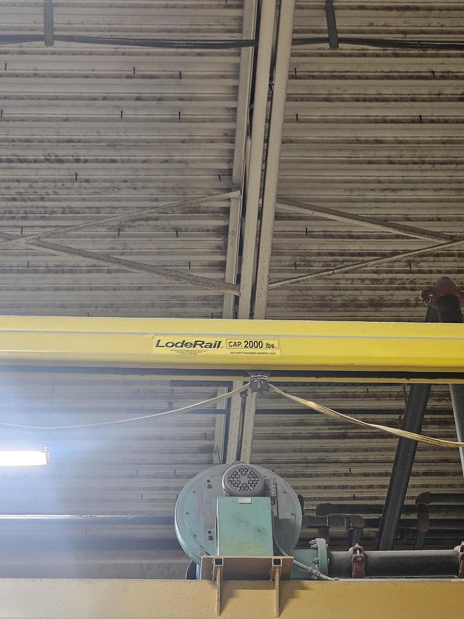 Used 15' Span x 30' Runway CM Lode Rail Modular 1 Ton Freestanding Workstation Crane & Hoist 