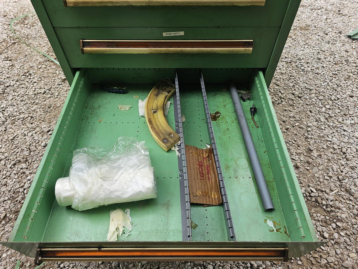 Used 9 Drawer Equipto Industrial Modular Ball Bearing Tooling Cabinet 30" x 28" x 59" 