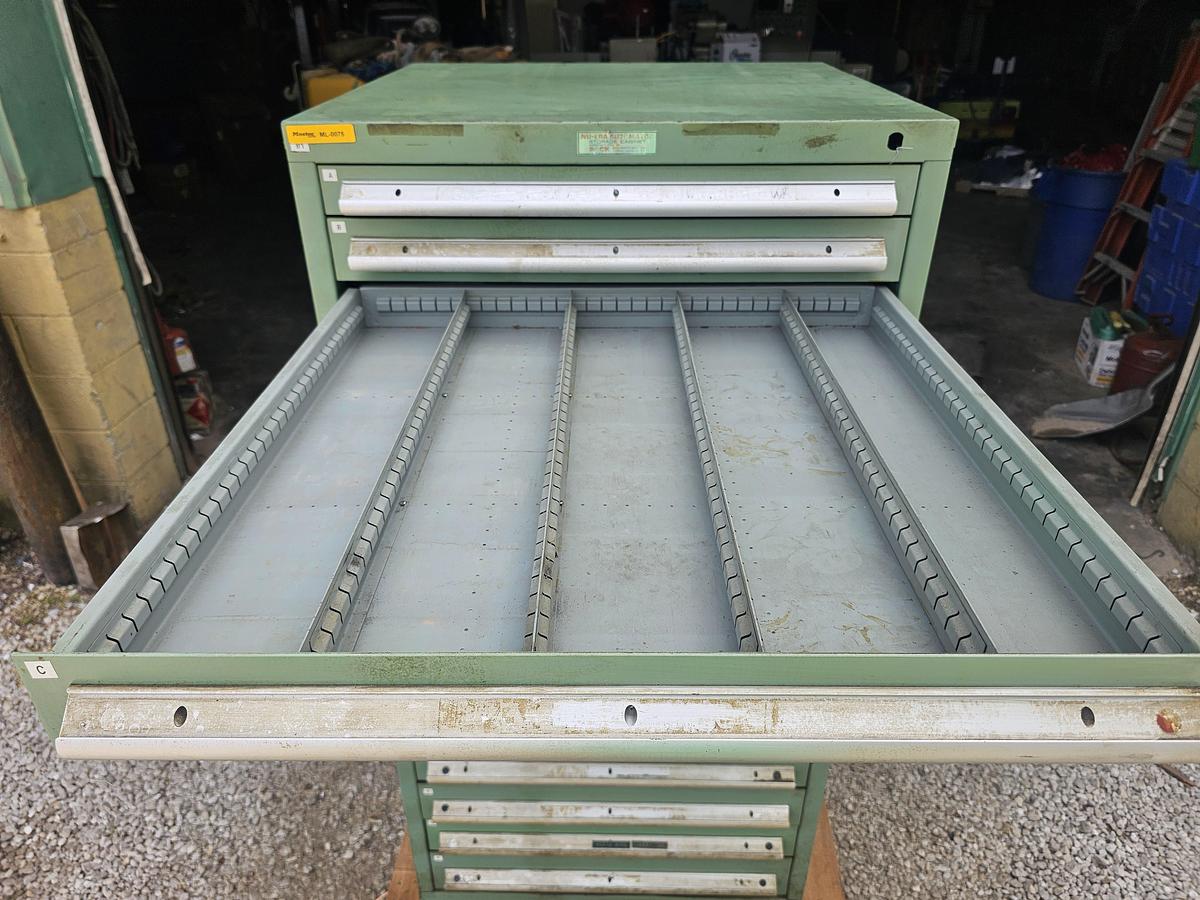 Used 16 Drawer Nu-Era Automator Modular Ball Bearing Tooling Cabinet 28.5" x 28.5" x 60"