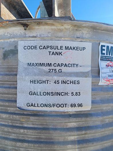 Used 275 Gallon 304 SST Jacketed Mixing Tank wLightning Mixer .65 Hp 17251450 RPM