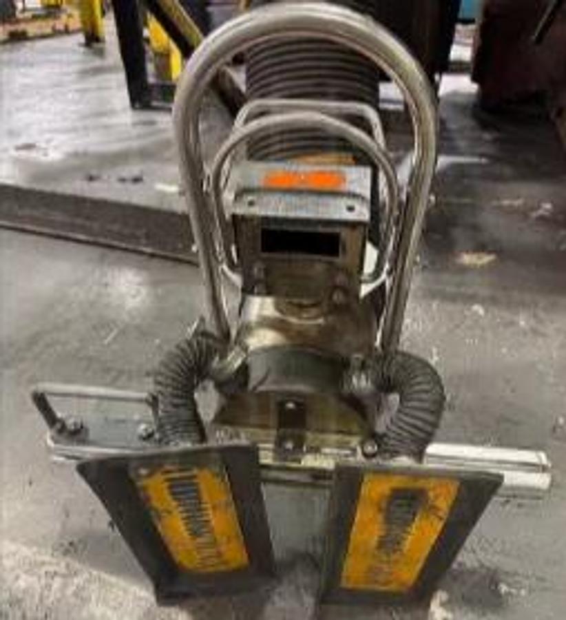 Used 25' Span x 32' Runway Gorbel 250# Freestanding Bridge Crane System & Anver 100# Vacuum Lift 