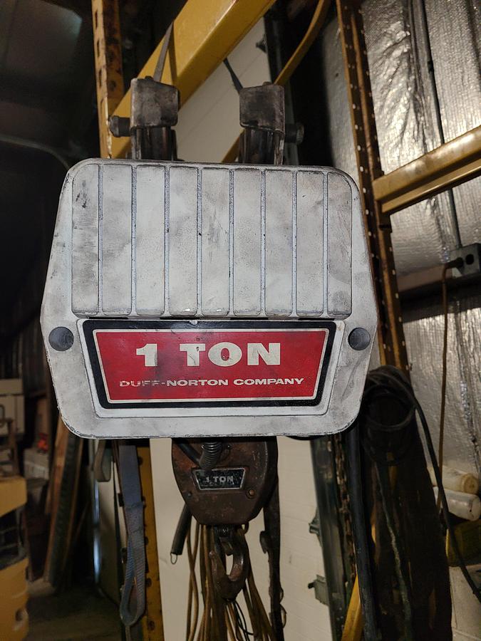 Used 1 Ton Gantries, Inc. Portable Adjustable Height Gantry Crane w/Electric & Manual Hoist