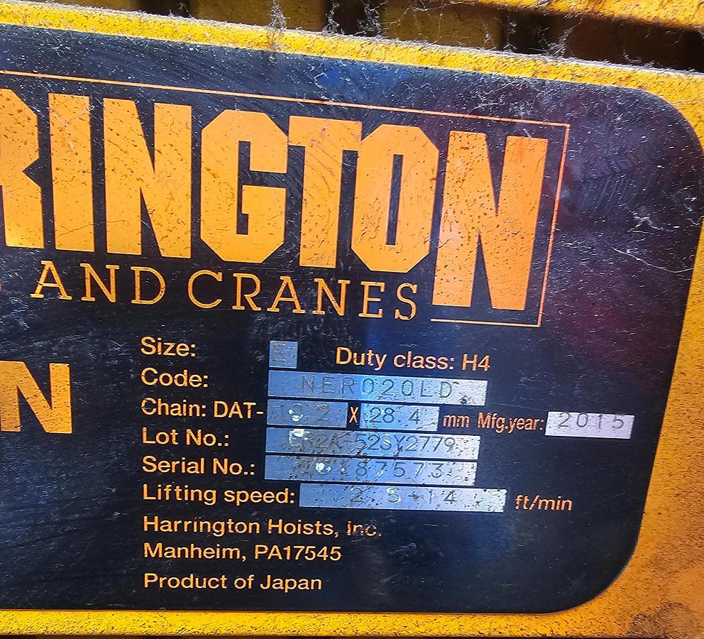 Used 4000 lb (2 Ton) 19.5' Span x 33' Runway Gorbel Freestanding Bridge Crane System & Hoist