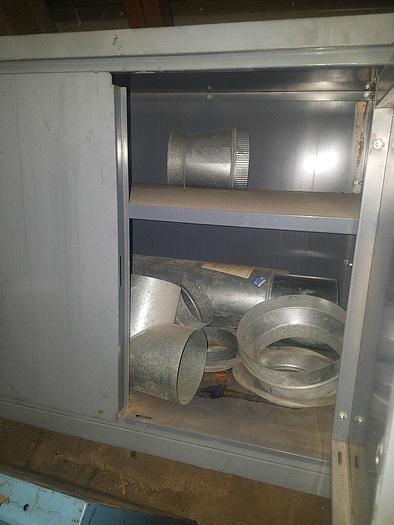 Used 36'' x 35'' x 24'' 2 Door Grey Cabinet with Benchtop Surface