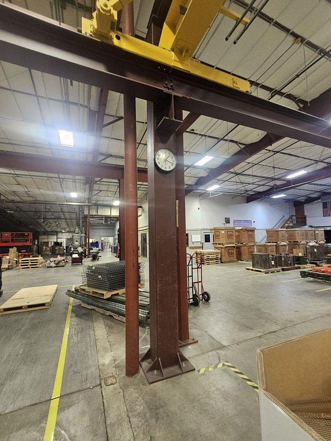 Used 5 Ton Crane Werks 45' x 100' Free Standing Overhead Bridge Crane & RM Hoist