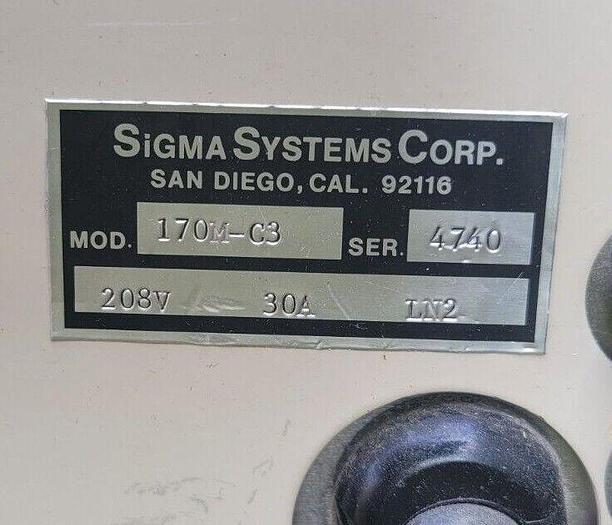 Used Sigma Systems 170MC-3 Environmental Temperature Nitrogen Chamber -40 to 200*C