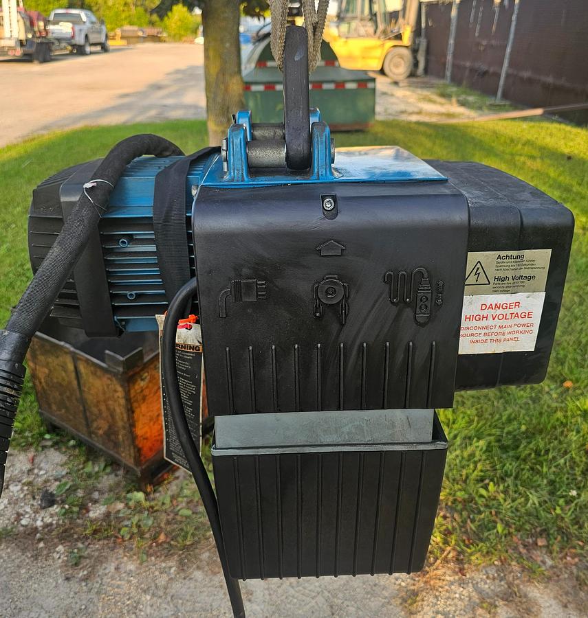 Used 1 Ton Demag DC-COM 10-1000 Electric Chain Hoist, 17' Lift 440-480V, 3 ph