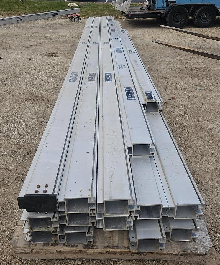 Used Knight RAD7500 1/2 Ton Aluminum Bridge Crane Suspension Rail System 180' Runway x 22' Span Bridge
