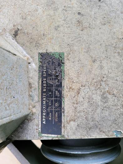 Used 1999 Roll-In EF1459 Vertical Bandsaw 230/460V, 3 ph 30” x 30” Table