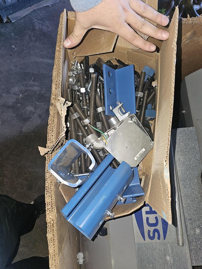 Used 250# Gorbel Twin Bridge Freestanding Crane 26' Span x 45' Runway w/ Schmalz 50 Kg Vacuum Lift Systems 