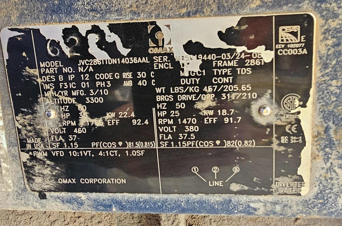 Used 2010 Omax Maxiem 2030 CNC Waterjet Cutting System & Abrasive Blast Hopper