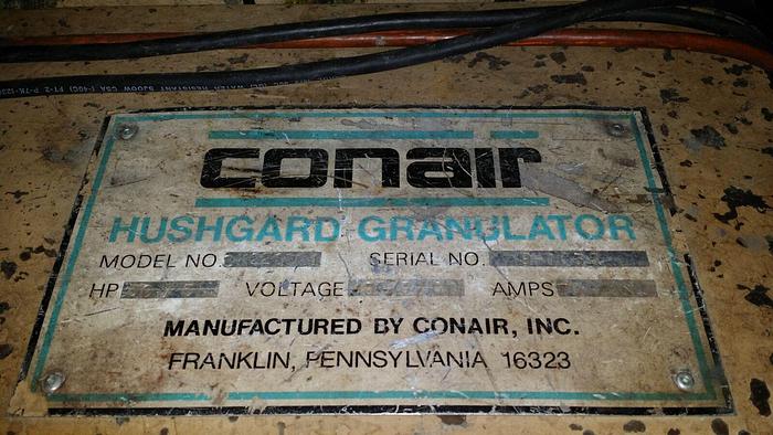 Used Conair 75 Hp “Hushgard” Plastics Granulator #SK220801 w/75 Hp VEM Electric Motor