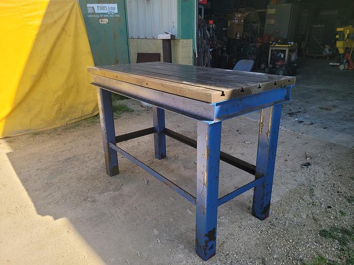 Used 60” x 30” x 2” Thick Large T-Slot Setup Table