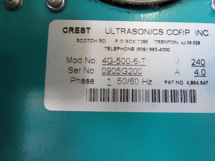 Used Ultra-Kool Model #10-15-ETE Ultrasonic Parts Degreaser w/Cold Trap & Crest Ultrasonic Generators