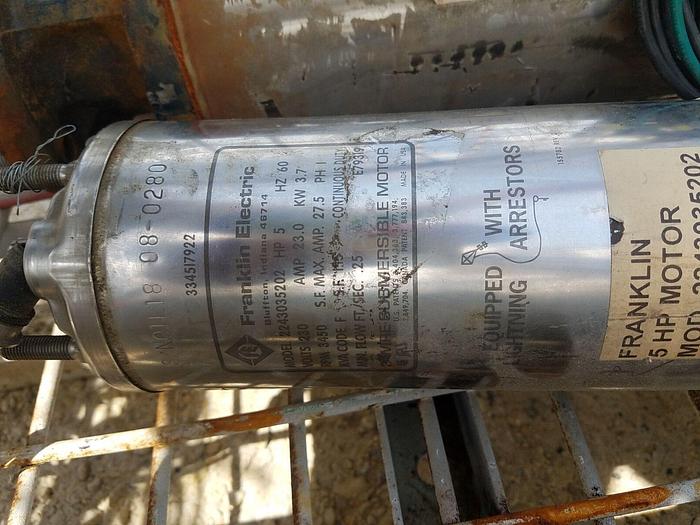 Used 5 Hp Franklin Electric 2243035202 Submersible Pump Motor