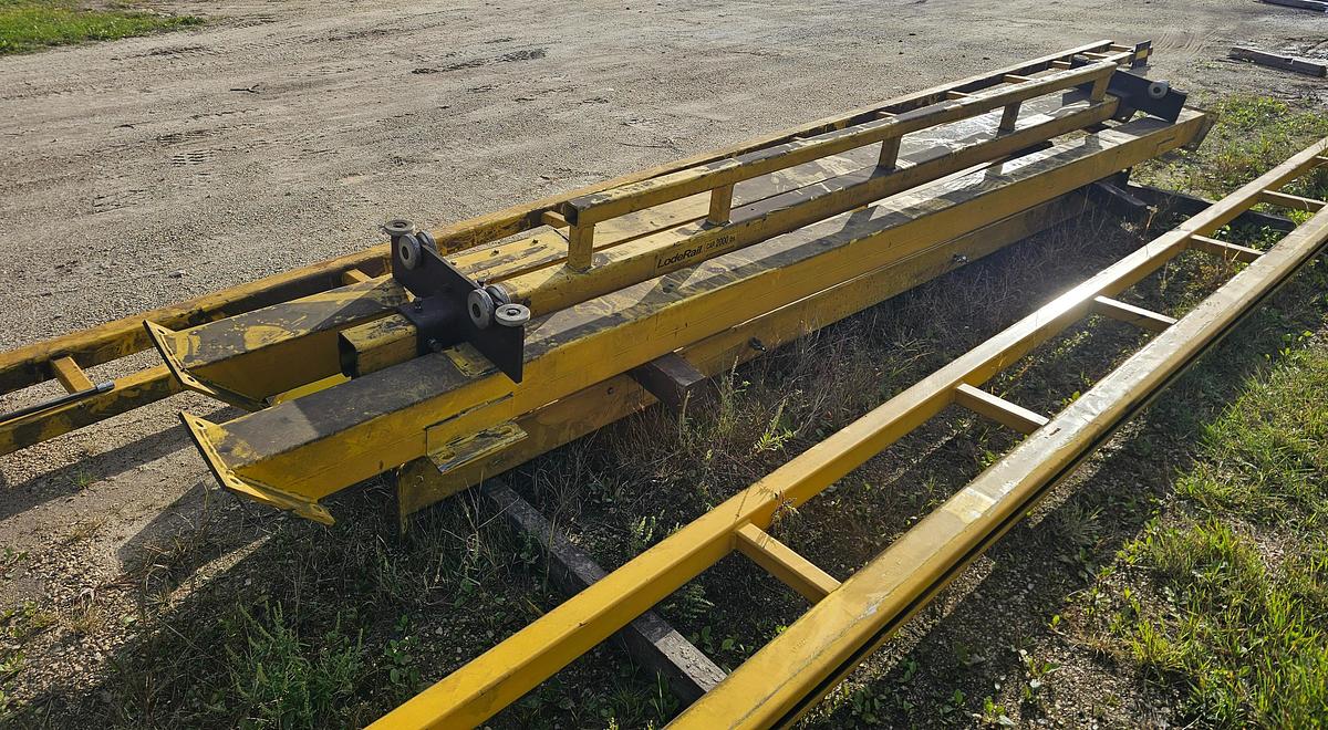 Used CM Loderail 1 Ton Freestanding Workstation Crane 15' Span x 33.5' Runway w/ Budgit 1 Ton Electric Hoist