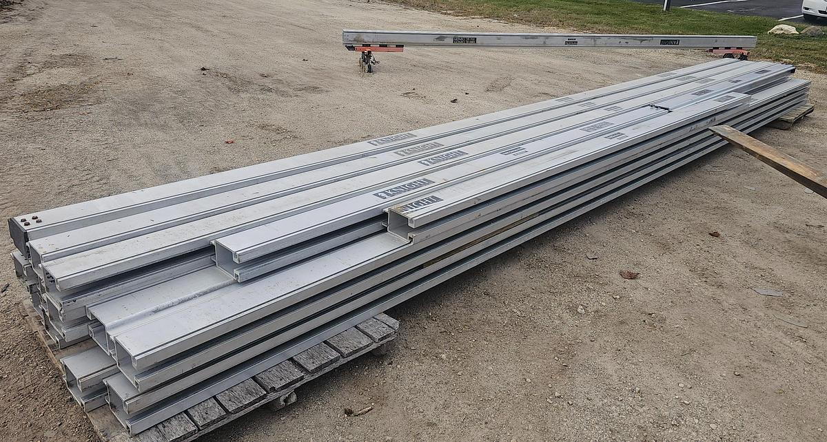 Used Knight RAD7500 1/2 Ton Aluminum Bridge Crane Suspension Rail System 180' Runway x 22' Span Bridge