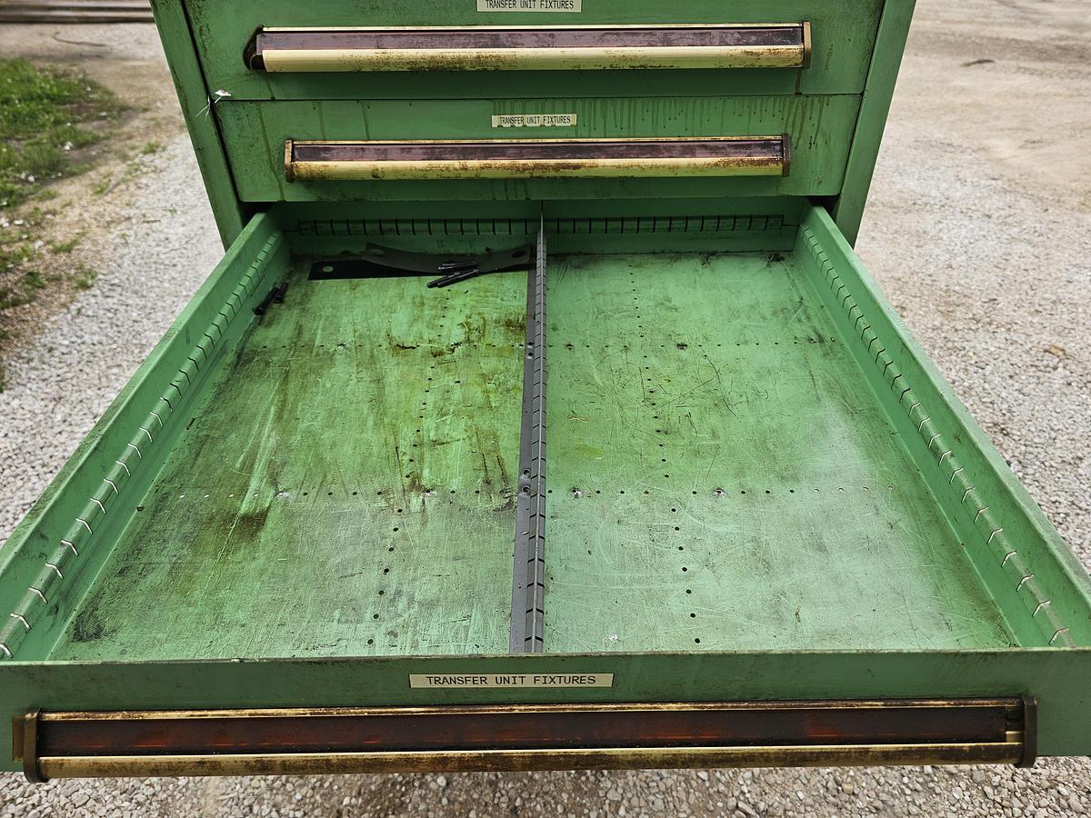 Used 12 Drawer Equipto Industrial Parts Storage Tooling Cabinet 30" x 28" x 57"