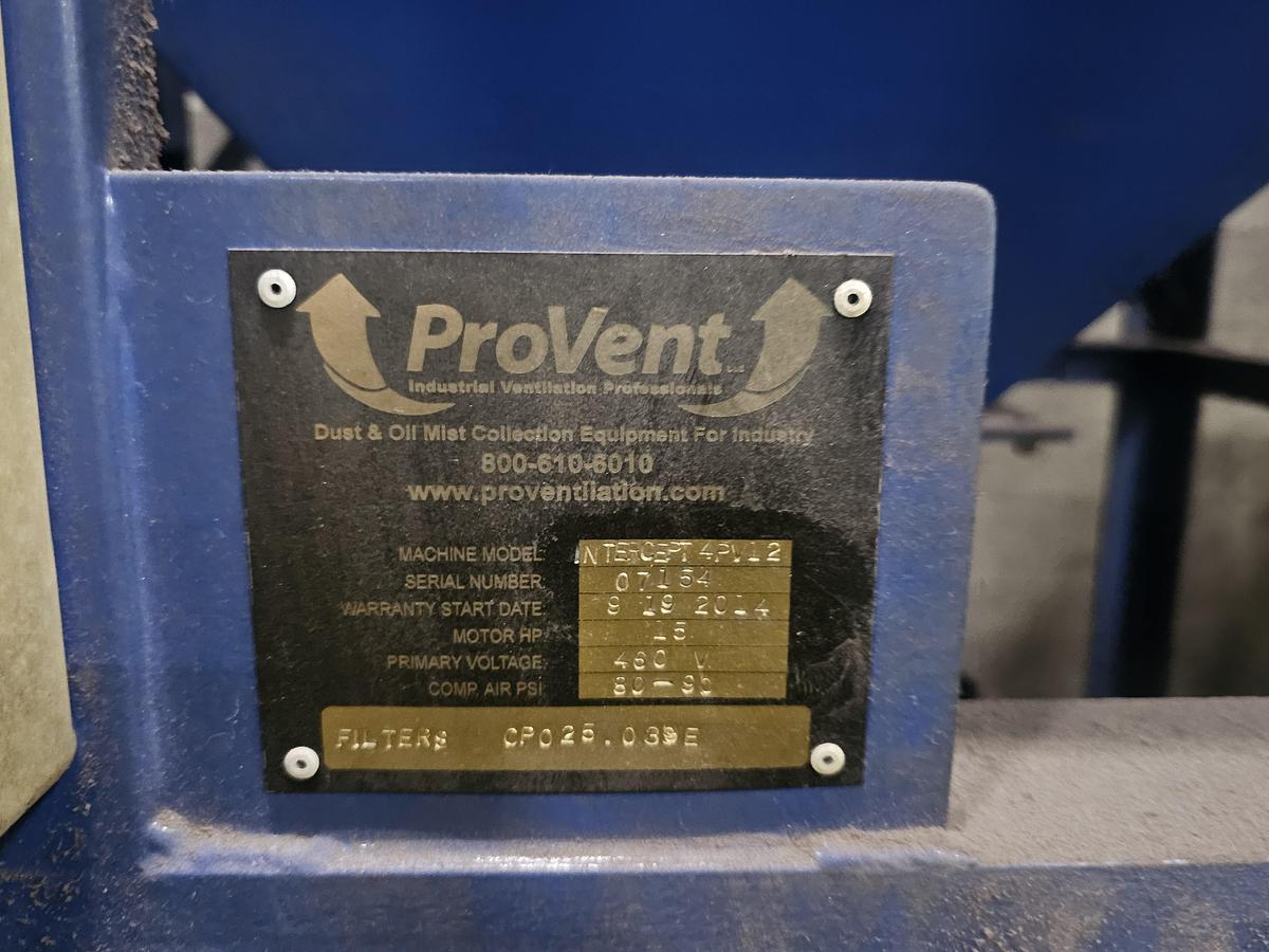 Used 5500 CFM ProVent Intercept PV Series Cartridge Dust Collector 4PV12