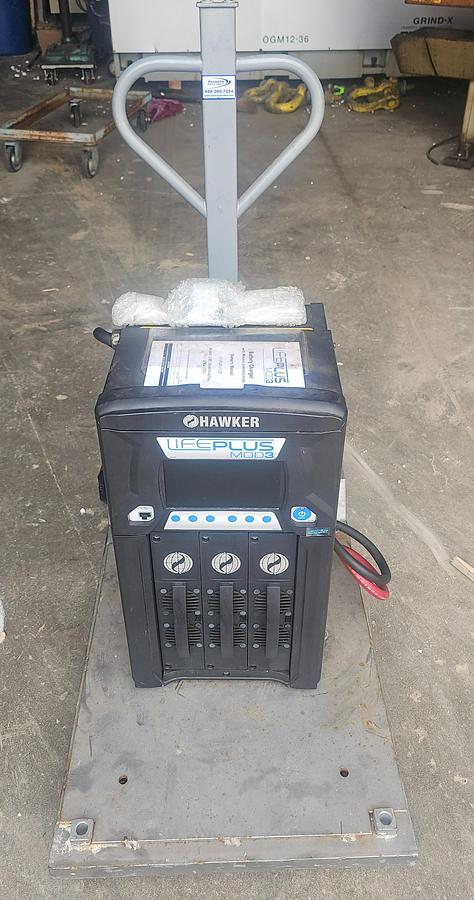 Used Hawker Multi-Volt LPM3-48C-180Y Lead Acid Forklift Battery Charger 24/36/48V on Cart 