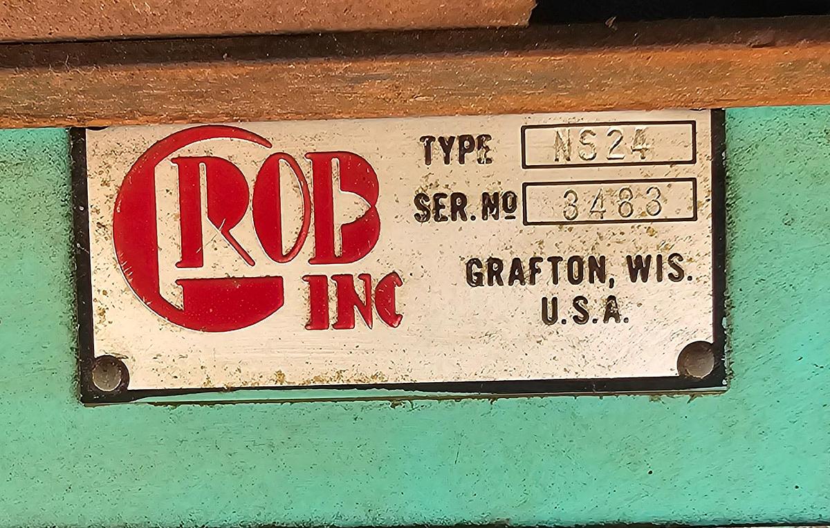 Used 24" Grob NS-24 Industrial Variable Speed Vertical Bandsaw & RW-A Blade Welder