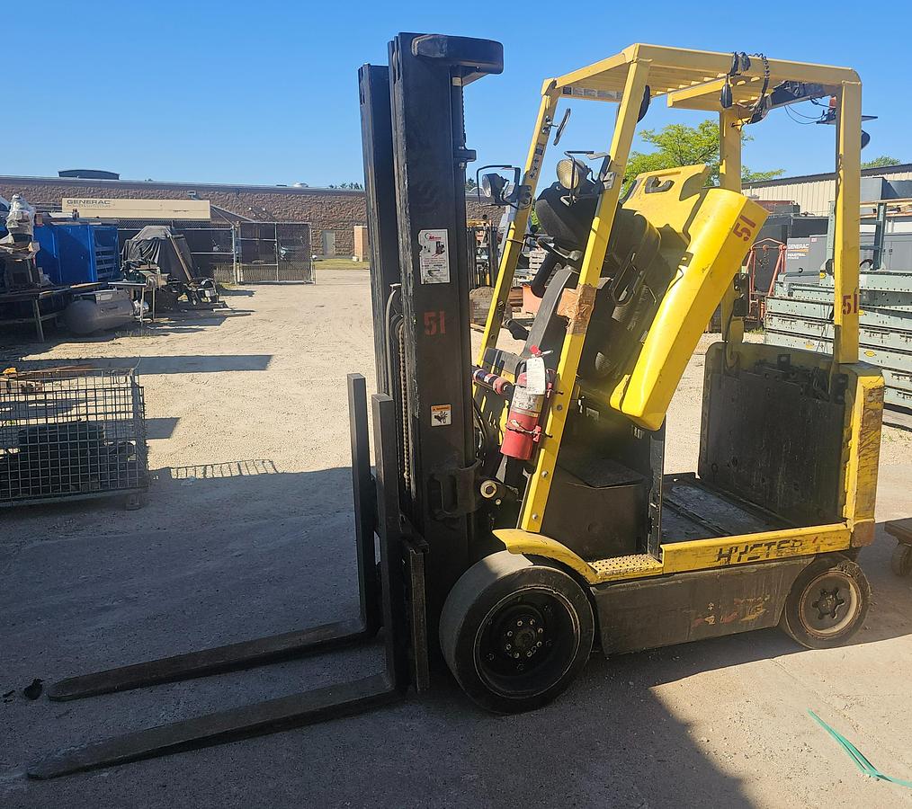 Used 2005 Hyster E60Z 6000lb Electric Forklift | 199.6" Lift | 4-Way Aux Hydraulics