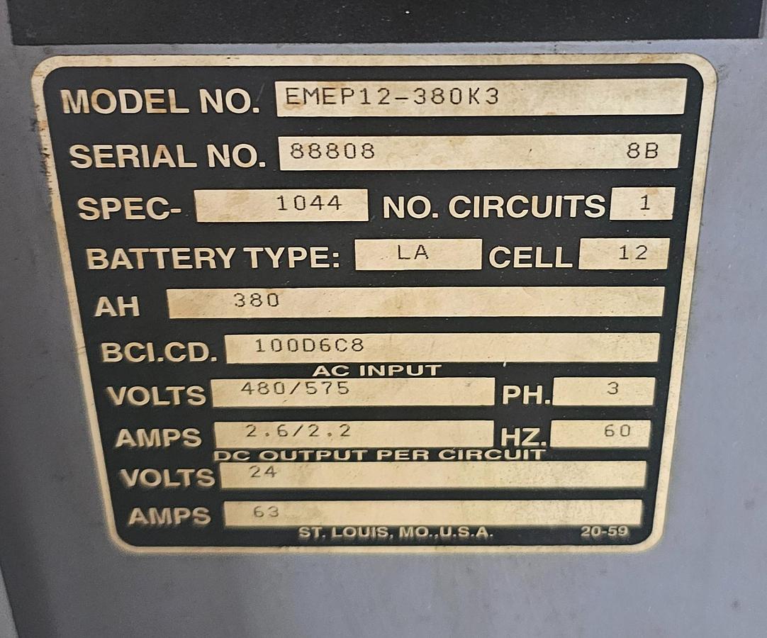 Used 24 Volt Oldham Hawker EMEP12-380K3 Industrial Lead Acid Battery Charger