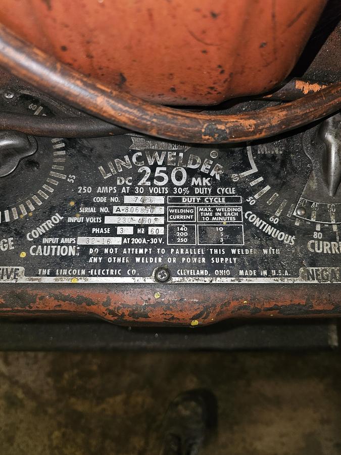 Used Lincoln Lincwelder DC250MK Standard & Aircraft Arc Welder w/Lime Bath & Accessories